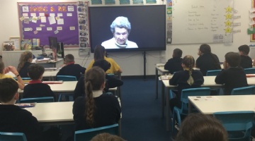 Marine Academy Primary pupils watch webcast with Holocaust survivor Hedi Argent MBE   ​​​​​​​​​​​​​​